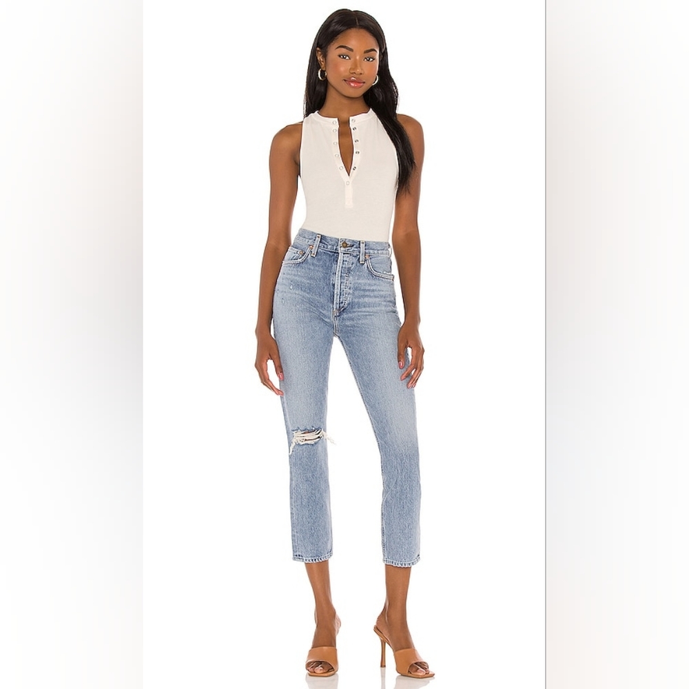 AGolde Riley Straight Crop Jean